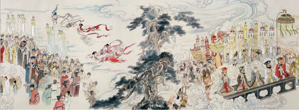 現十殿與諸天聖眾,同參地藏菩薩